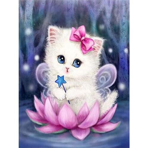 5d diy diamond painting full square/round-cute cat-3d diamond embroidery mosaic sale Wall Stickers, Home Decor