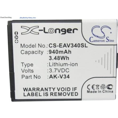 Cameron Sino 940mAh Battery AK-V34, AK-V34 (V1.0) for Emporia Glam, V34, V34_001
