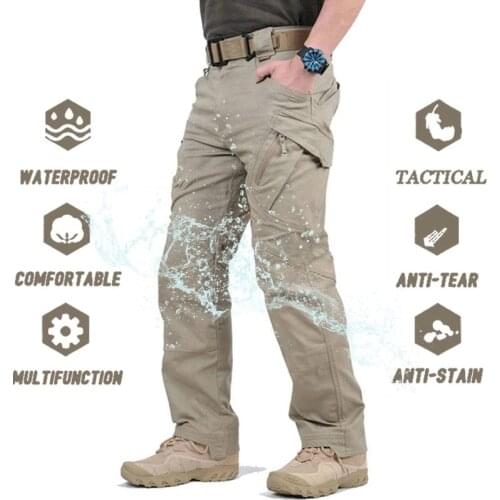 Tactical Cargo Pants Men Multi Pockets Breathable Quick Dry SWAT Combat Stretch Pants Waterproof Army Military Work Trousers 5XL