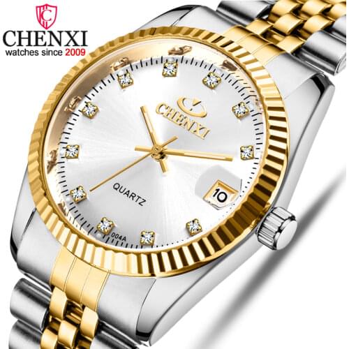 New 2021 Chenxi Watch Fashion Business Watches Men Luxury Diamond Full Steel Auto Date Quartz Wristwatches Relogio Masculino