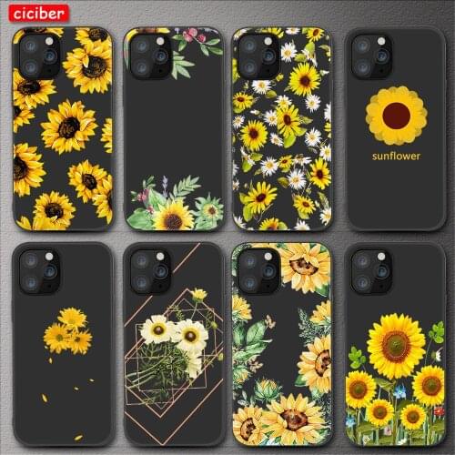 Sunflower Daisy Phone Case For iPhone 11 12 Pro Max Mini Cover for iPhone X XR XS MAX 7 8 6 S Plus 5 SE 2020 Soft TPU Back Funda