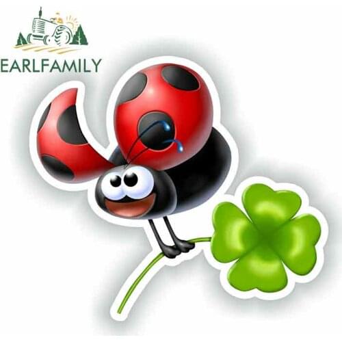 EARLFAMILY 13cm For Ladybug Fine Decal Personality Stickers Vintage Drag Racing Decal Sticker Car Styling Body For Car Decor