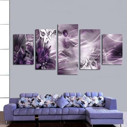 5Pieces Printing Oil Painting Living Room Wall-Mounted Frameless Canvas Print Modern Decorative Painting Abstract Art Painting