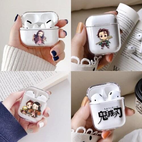 Kimetsu no Yaiba Demon Slayer Earphone Case For Apple iPhone Charging Box For AirPods Pro Hard Transparent Protective Cover