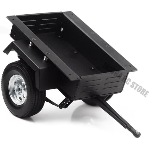 Metal Black/Red Leaf Spring Trailer Bucket for 1:10 Scale RC Rock Crawler Traxxas TRX-4 SCX10 90046 D90 Tamiya Redcat