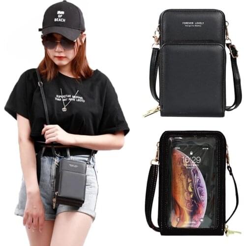 Fashion New Touch Screen Phone Purse for Women Small crossbody Shoulder Bags Coin Wallet PU Leather Mini Handbag Multifunction