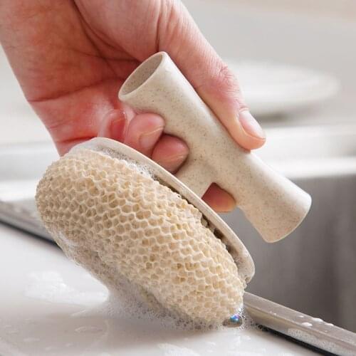 Strong Decontamination Bath Brush Sponge Tiles Brush Hot Sale Magic sponge brush stainless steel Bath Brush Kitchen Clean Tools