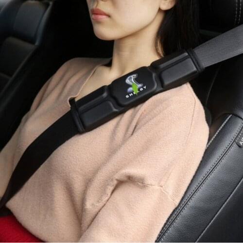 Car Seat Belt Shoulder Pads Decorative Protective Cover For Ford Mustang Shelby Gt500 Gt350 Interior Accessories Modified