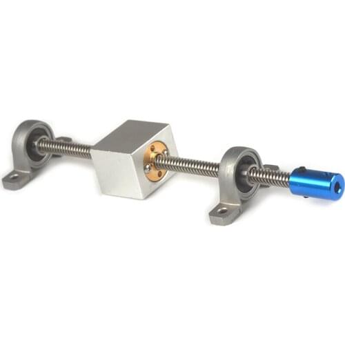 3D Printer Guide Rail T8 Lead Screw 200 250 300 350 400 450 500mm Vertical 2mm Lead Screw Rod KP08 Bracket Coupler Nut Seat