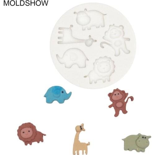 New hot retail wholesale silicone cake mold DIY small animal, horse, sheep, pig donkey, fondant,chocolate decorating tools mould