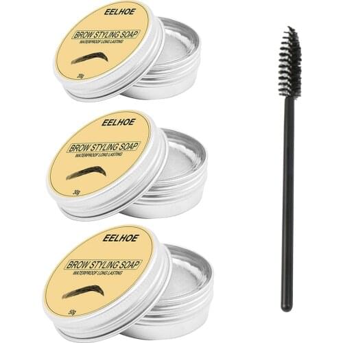 20/30/50g NEW Long Lasting Eyebrow Soap Wax Dense Eyes Brow Transparent Makeup Styling Gel Wax with Brushes Cosmetics Tools