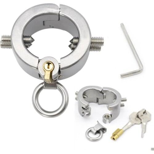 New Stainless Steel Chastity Belt Cock Ring Pendant Scrotum Testicle With Teeth Ball Stretcher Gay Penis Ring Sex Toy For Men SM