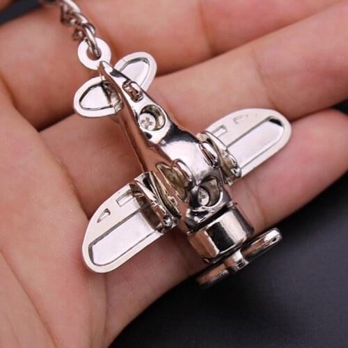 Wholesale Silver Color Plane Keychain 100pcs Mens Air Combat Aircraft Key Ring Women Key Holder Jewelry Gift Metal Keychains