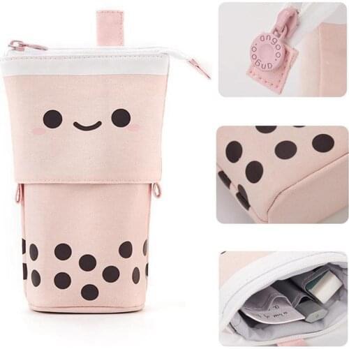 Creative Retractable Pencil Case School Stationery Storage Bag Wave Point Kawaii Pen Case Cute Pen Holder Gifts For Kid Pen Bags