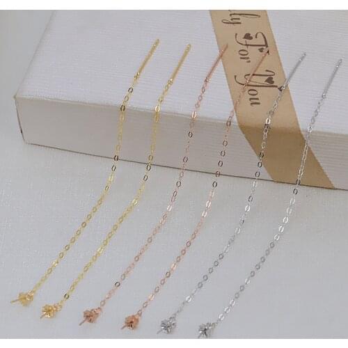 Genuine 18K Yellow Gold Earrings Findings and Component AU750 Jewelry Drop Earrings Women Nice Gift