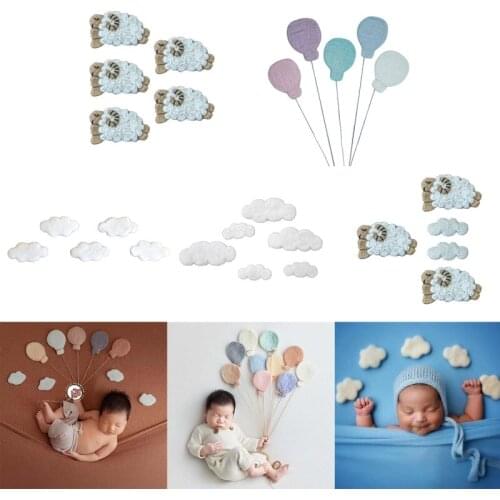Baby Newborn Photography Props Wool Felt Clouds Sheep Balloons Photo Decorations P31B