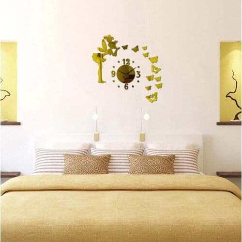 Modern Home DIY Large 3D Number Mirror Wall Sticker Art Clock Living Room Decor Digital Analog-Digital Clocks Digital Wall Clock