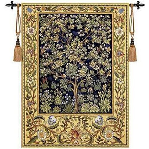 William Morris Tree of life blue red green 140*107cm Aubusson wall hanging Home textile decoration Woven Jacquard tapestry