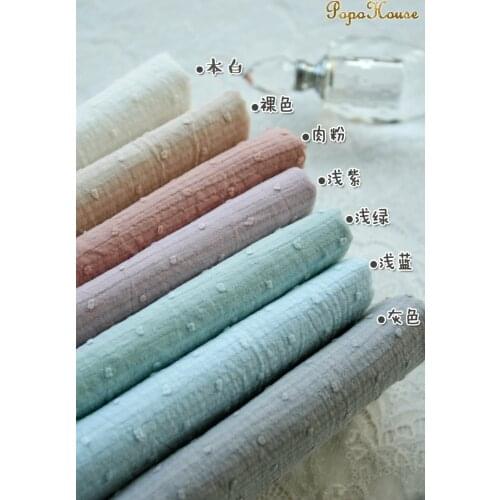 ZENGIA 50X135cm Summer Thin Transparent Soft Macaron Solid Cotton Jacquard Fabric For Making Dress Garment Material DIY Cloth