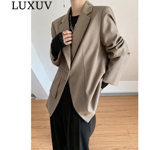 LUXUV Womens Jacket Summer Blazer LightWeight Coat Female Suit Oversize For Ladies Semiformal Clothes Loose Outwear Office
