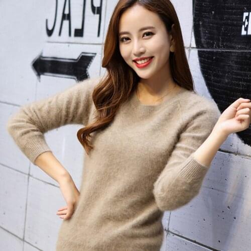 2019 Top Fashion Genuine Soft Handmade Mink Cashmere Pullovers Women New Real Mink Cashmere Sweaters tbsr328