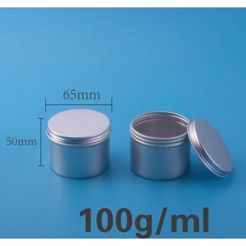 100ml 24pcs/lot Beautiful Face Cream Hair Conditioner Jars Metal Aluminum Round Tin Cans Box Lip Balm Lip Gloss Containers