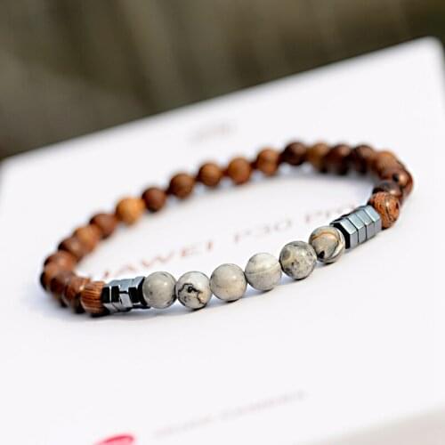 2019 Fashion Wood Beaded Men Bracelets Homme Classic Ethnic Yoga Stone Bead Charm Bracelets&Bangles Women Energy Balance Jewelry