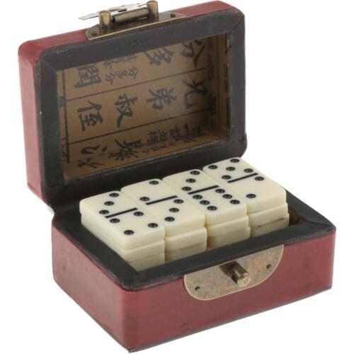 28 Dominoes Set With Storage Box Entertainment Recreational Travel Games Toy