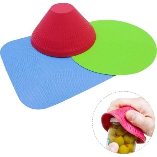 3Pcs Multipurpose Home Silicone Jar Opener Pot Holder Anti-Skid Bottle Grip Pad