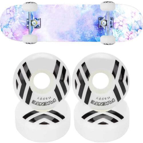 4pcs 52mm White Professional Skateboard Wheel 102A/55D Hardness Skateboard Double Rocker Wheel Downspeed Sliding Wheel