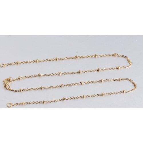 5Pcs/Lot Stainless Steel 1.5 2mm width Cross Link Satellite Beaded Ball Chain Necklack Fit DIY Women Men Chain Jewelry Making