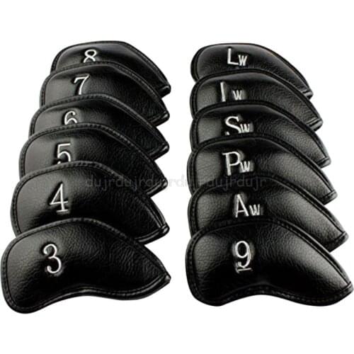 9/10/12Pcs Portable PU Golf Club Iron Head Covers Protector Golfs Head Cover Set D11 19 Dropship