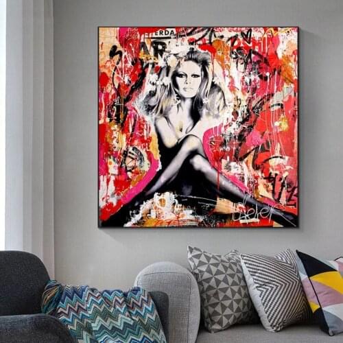 Abstract Sexy Women Portrait Canvas Painting Graffiti Art Poster and Print Wall Art Pictures for Living Room Home Decor Cuadros