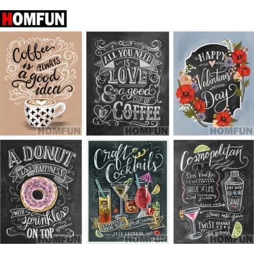 HOMFUN Full Square/Round Drill 5D DIY Diamond Painting "Blackboard text" 3D Embroidery Cross Stitch 5D Decor Gift A06823