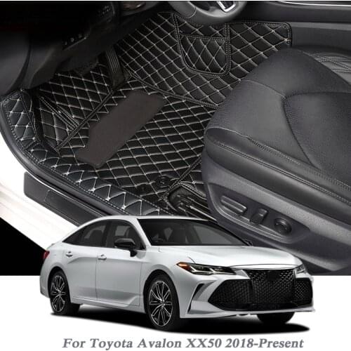 Car Styling Car Floor Mat For Toyota Avalon XX50 2018-Present Hybrid LHDAuto Foot Pad PU Leather Carpet Cover Internal Accessory