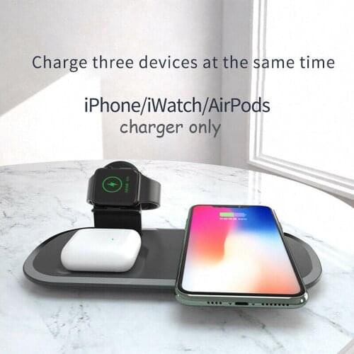 15W Qi Wireless Charger 3 in 1 Fast Charging Station for Apple Apple AirPods Pro / AirPods 2 / AirPods 1 Charger Dock Pad