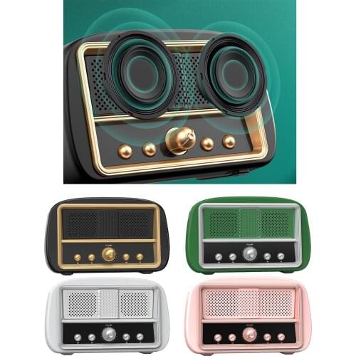 Retro Mini Wireless Bluetooth Speakers Subwoofer Bass Sound Built-in Mic