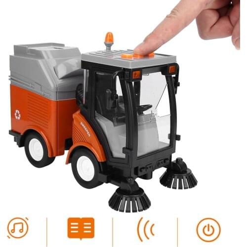 Children Simulation Road Sweeper Toy Garbage Truck Sanitation Processing Street Car Model Light Music Back Birthday Toy Car Gift
