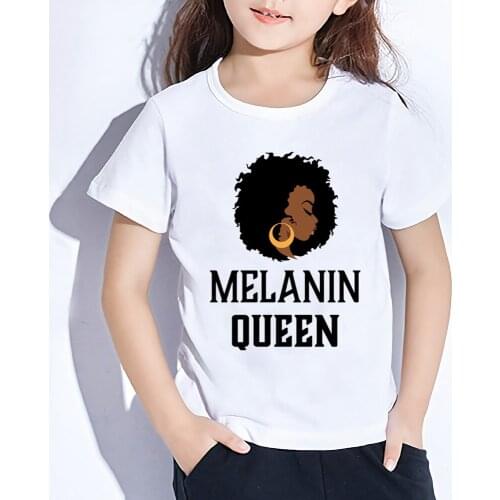 Kids Cute T Shirt Tops Boys Girls Black Girl Casual Tees Kawaii Clothes Summer Baby Cartoon New Short Sleeve T-shirt,YKP161