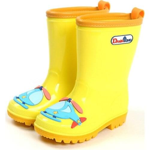 Children Kids Rain Boots Lovely Waterproof Boy Girls Non-slip Rainboots Baby Toddler Rain Wear Flat Fashion Cartoon Water Shoes