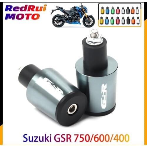 For Suzuki GSR 750 600 400 7/8" 22mm With Logo(GSR)8 Color Motorcycle Accessories CNC Handlebar Grip End Plug Handle Bar End Cap