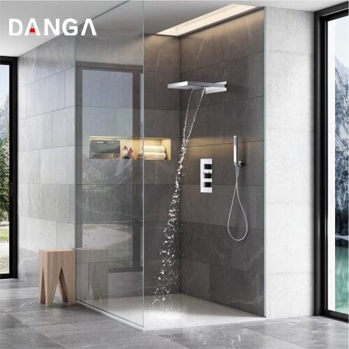 Shower Set Shower System Bathroom Shower Faucet Household Hand Shower Head Intelligent In-wall Concealed Rain Shower