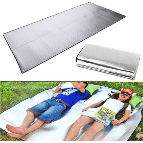 Double-side Waterproof Aluminum Foil EVA Camping Tent Mat Folding Cushion Sleeping Picnic Beach Mat
