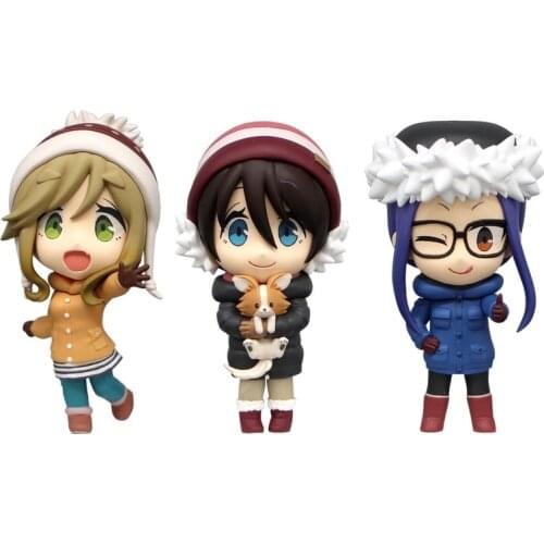 Pre-Sale Yuru Kamp Anime Action Figures Inuyama Aoi Gaki Chiaki Saito Ena Model Toy Hand-Made 7 Cm Collectible for Children Gift