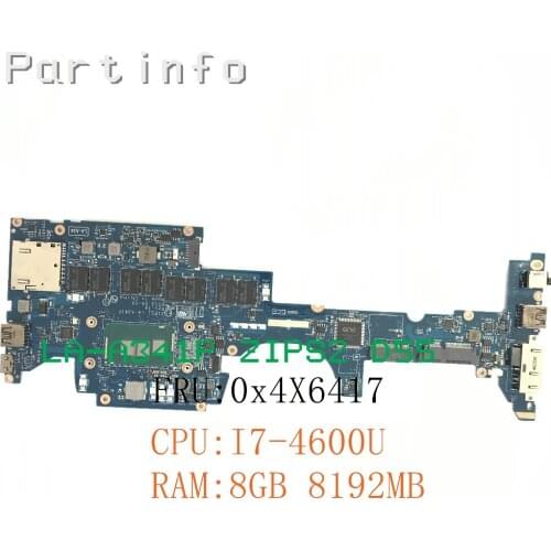 Brand new Laptop Mainboard For Lenovo Thinkpad Yoga S1 motherboard ZIPS1 LA-A341P SR1EA I7-4600U 8GB Memory works FRU:04X6417