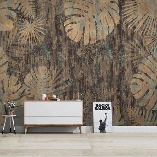 Photo Wallpaper Nordic Tropical Plant Leaves Modern Lines Retro Light Luxury Mural Living Room TV Background Wall Mural Frescoes