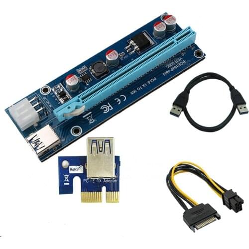 2017 new PCI E PCI-E Express Riser Card 1x to 16x USB 3.0 Data Cable 60cm SATA Power Cable for BTC Miner Machine bitcoin mining