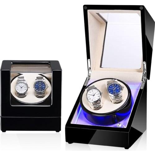 Precision 3V Watch Winder Box Quite Power/Battery 180MM Household Mechanical 2+0 LED Watch rotary Holder GOOD + COLOR