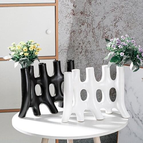 Creative Decoration Interior Abstract Ceramic Vase Nordic Light Luxury Table Soft Decorations