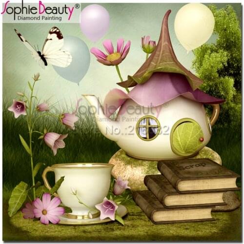 Sophie Beauty diy diamond painting handcraft embroidery mosaic cross stitch Cartoon Teapot House Room Decor Needlework Gift18928
